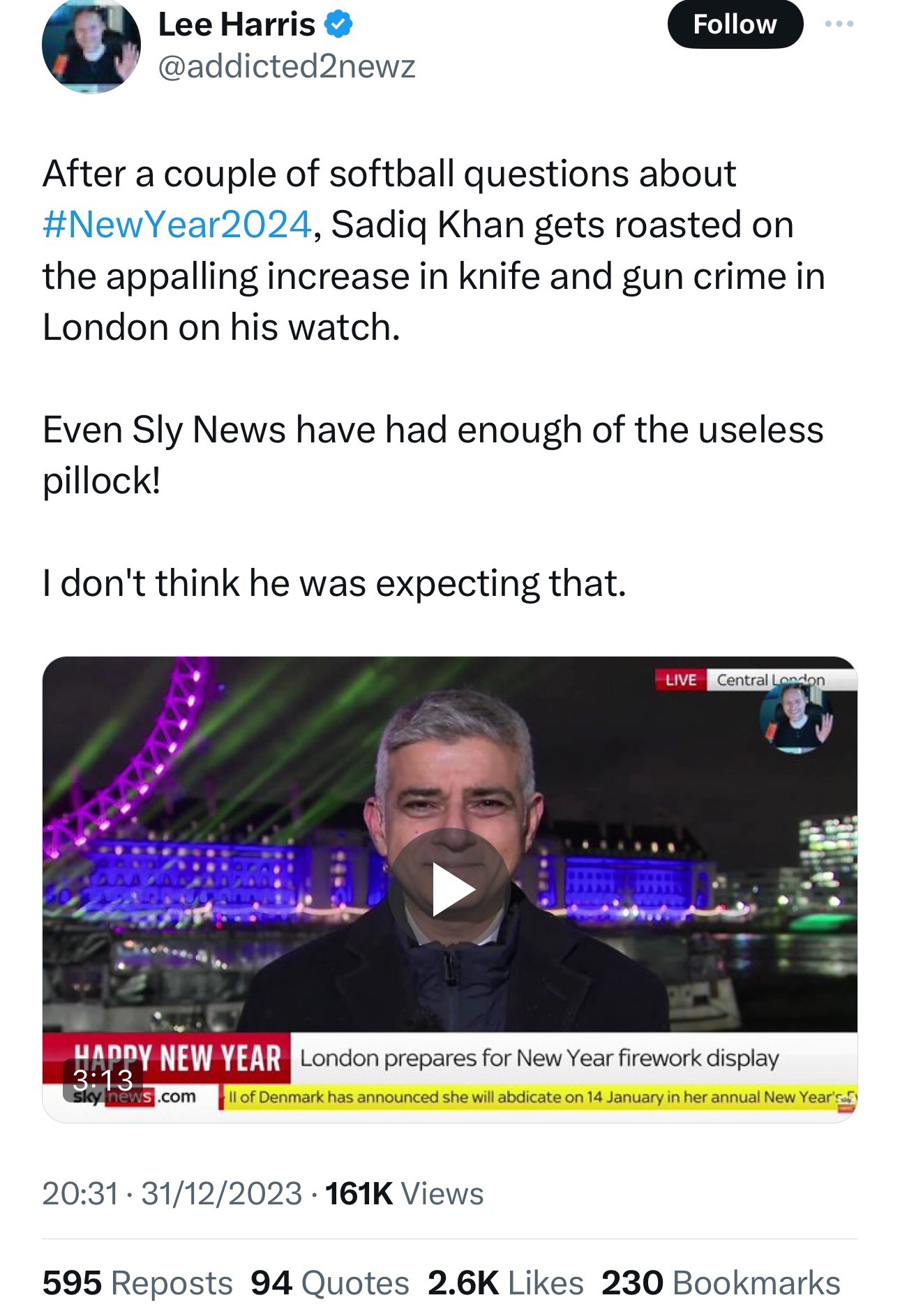 Sadiq Khan blames phones for knife crime
