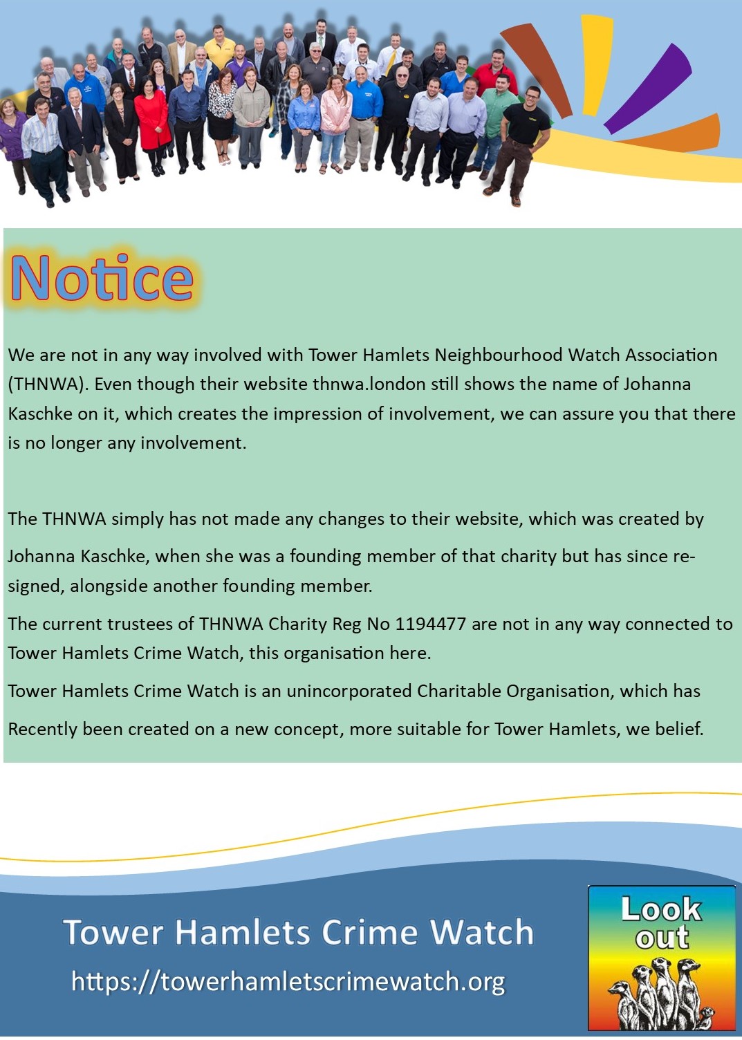 Notice about THNWA