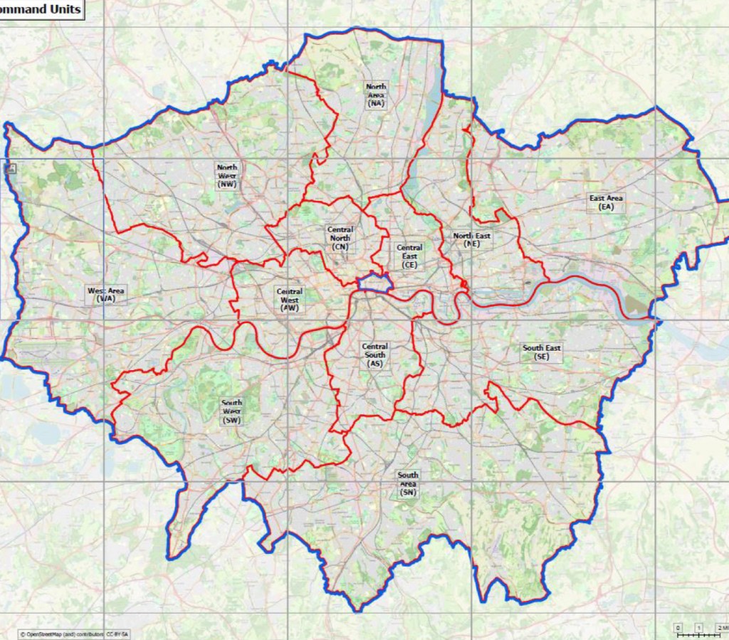 12 Greater London BCUs