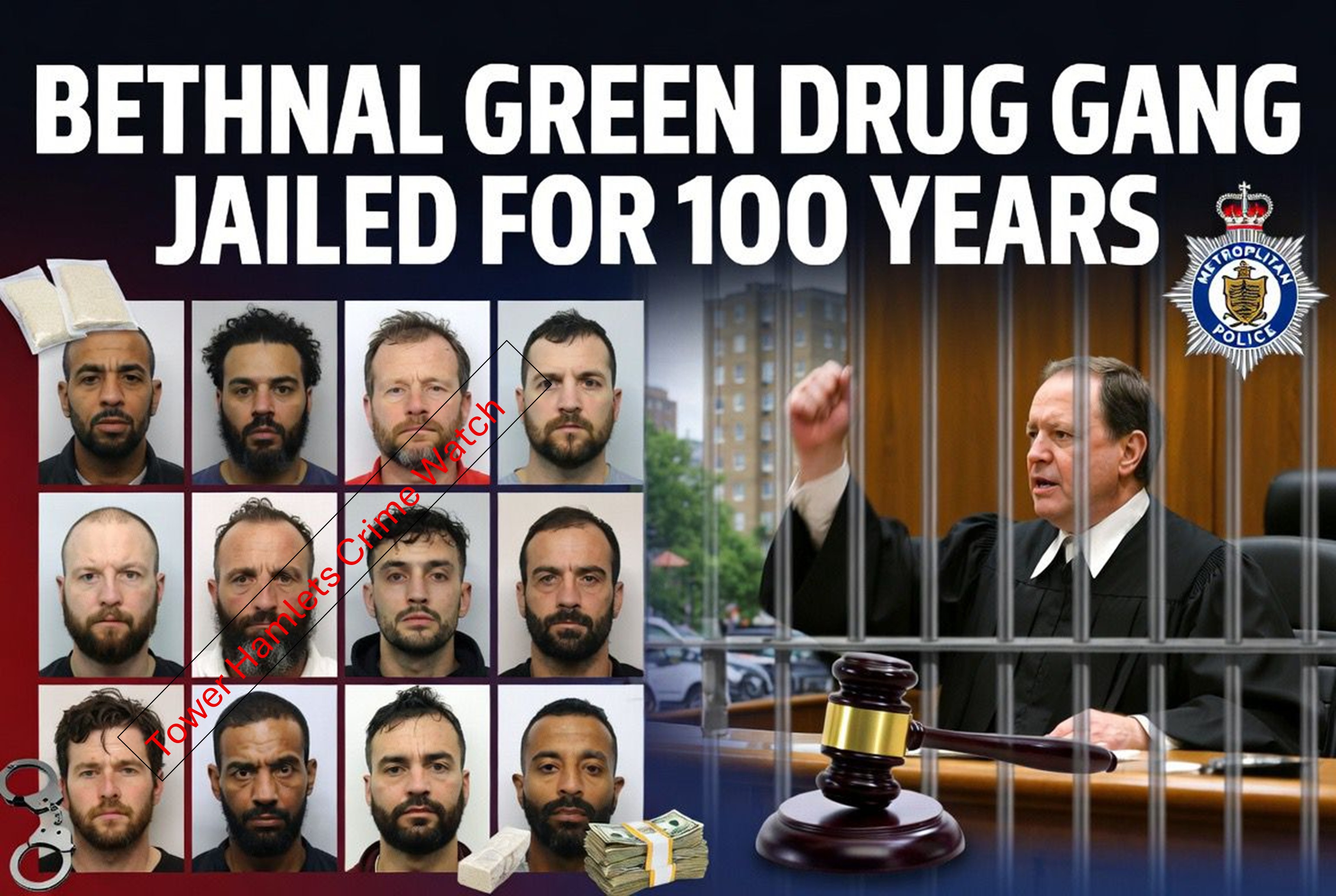 Bethnal Green drug gang jailed for 100 years
